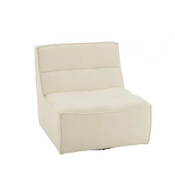 Fotel obrotowy Swivel Bouclé  83 cm kremowy