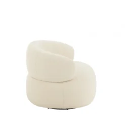 Fotel obrotowy Swivel II Bouclé  82 cm kremowy
