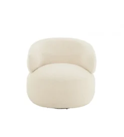 Fotel obrotowy Swivel II Bouclé  82 cm kremowy