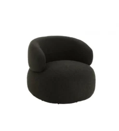 Fotel obrotowy Swivel II Bouclé  82 cm czarny