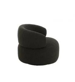 Fotel obrotowy Swivel II Bouclé  82 cm czarny
