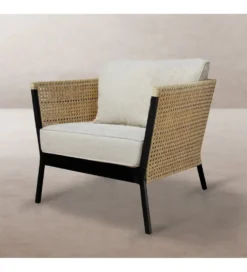 Fotel ogrodowy NIVA 81 cm naturalny czarny
