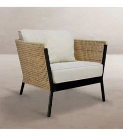 Fotel ogrodowy NIVA 81 cm naturalny czarny