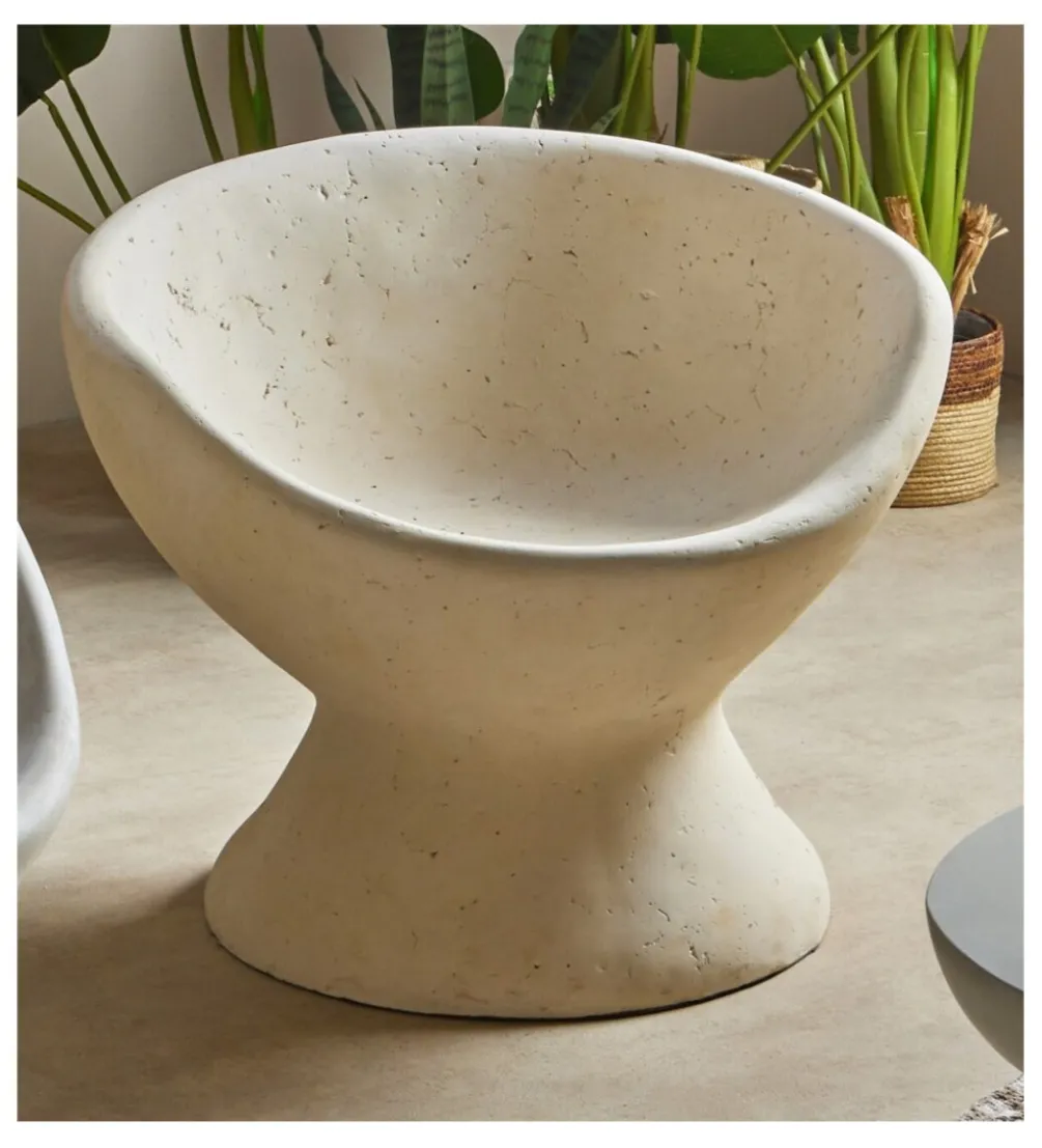 Fotel PIEDRA 60 cm biały wzorowany na kamień