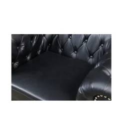 Fotel RONNI Chesterfield 110 cm czarny