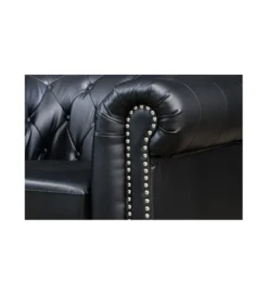 Fotel RONNI Chesterfield 110 cm czarny