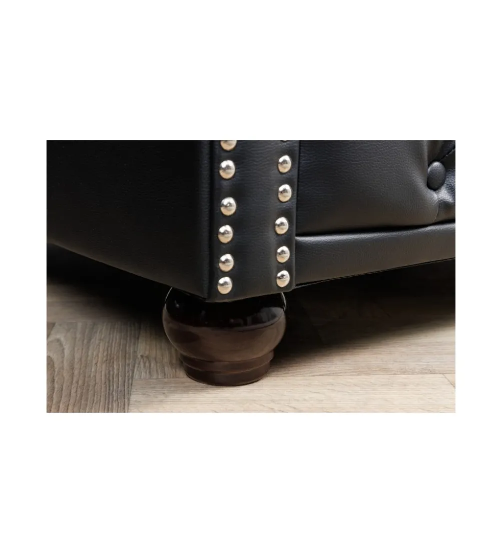 Fotel RONNI Chesterfield 110 cm czarny