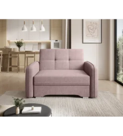 Fotel rozkładany LAINE 102 cm Poco 101 różowy