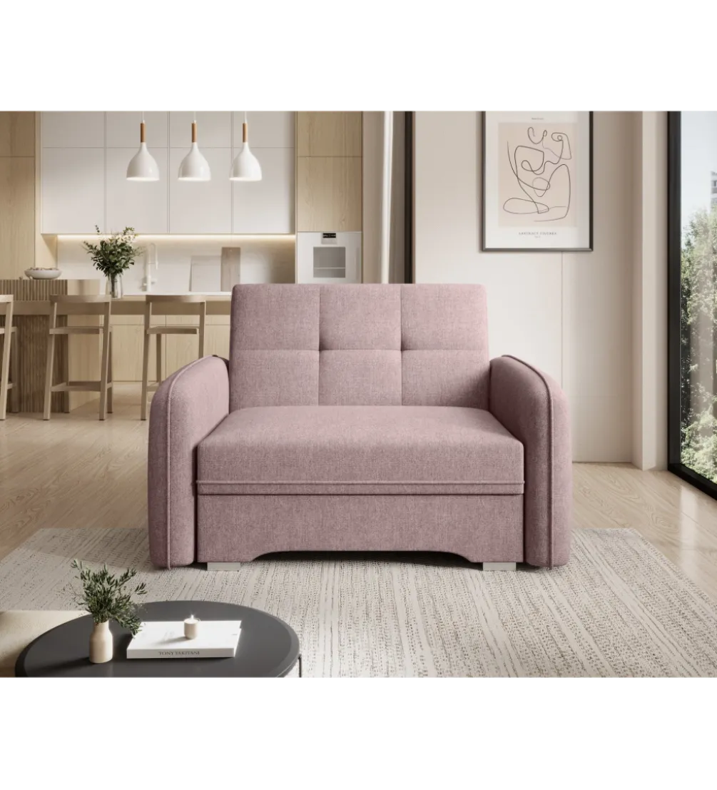 Fotel rozkładany LAINE 102 cm Poco 101 różowy