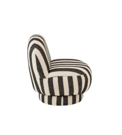 Fotel STRIPED 76 cm czarnobiały