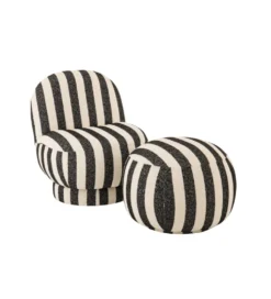 Fotel STRIPED 76 cm czarnobiały