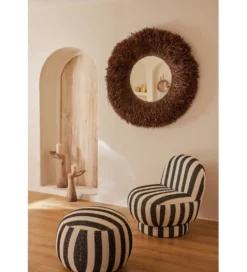 Fotel STRIPED 76 cm czarnobiały