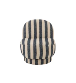 Fotel STRIPED 76 cm niebiesko biały