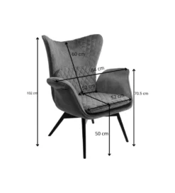 Fotel TUDOR 102 cm welwet kremowy