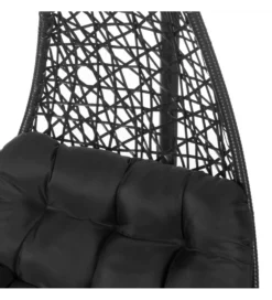 Fotel wiszący DIDO 132 cm rattan czarny
