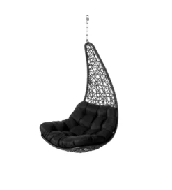 Fotel wiszący DIDO 132 cm rattan czarny
