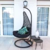 Fotel wiszący POLE DIDO 192 cm rattan czarny