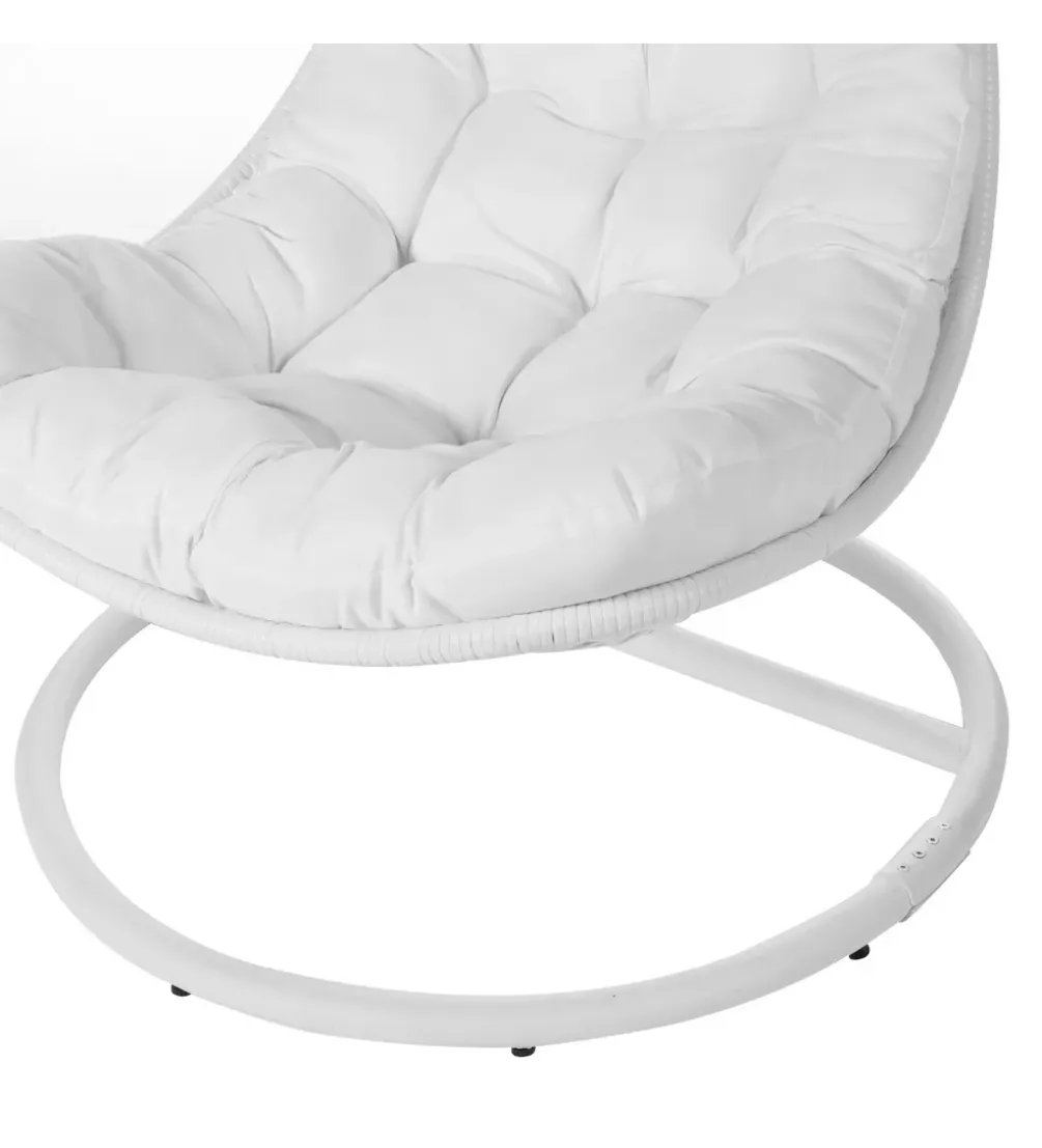 Fotel wiszący POLE DIDO 192 cm rattan biali