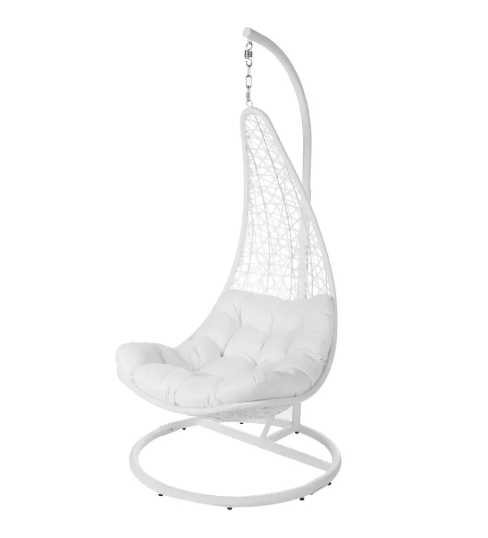 Fotel wiszący POLE DIDO 192 cm rattan biali