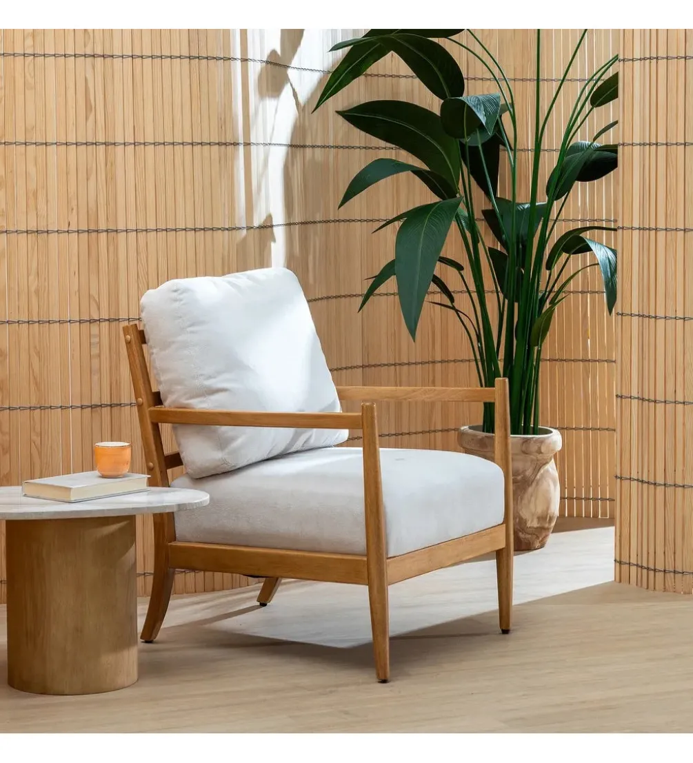Fotel ZABERMA 88 cm naturalny biały