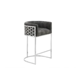 Hoker ELEGANCE welwet szary srebrne nogi