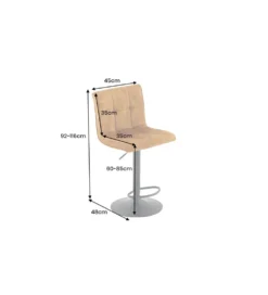 Hoker MODENA od 92 cm do 115 cm 360 stopni obrotu welwet musztardowy