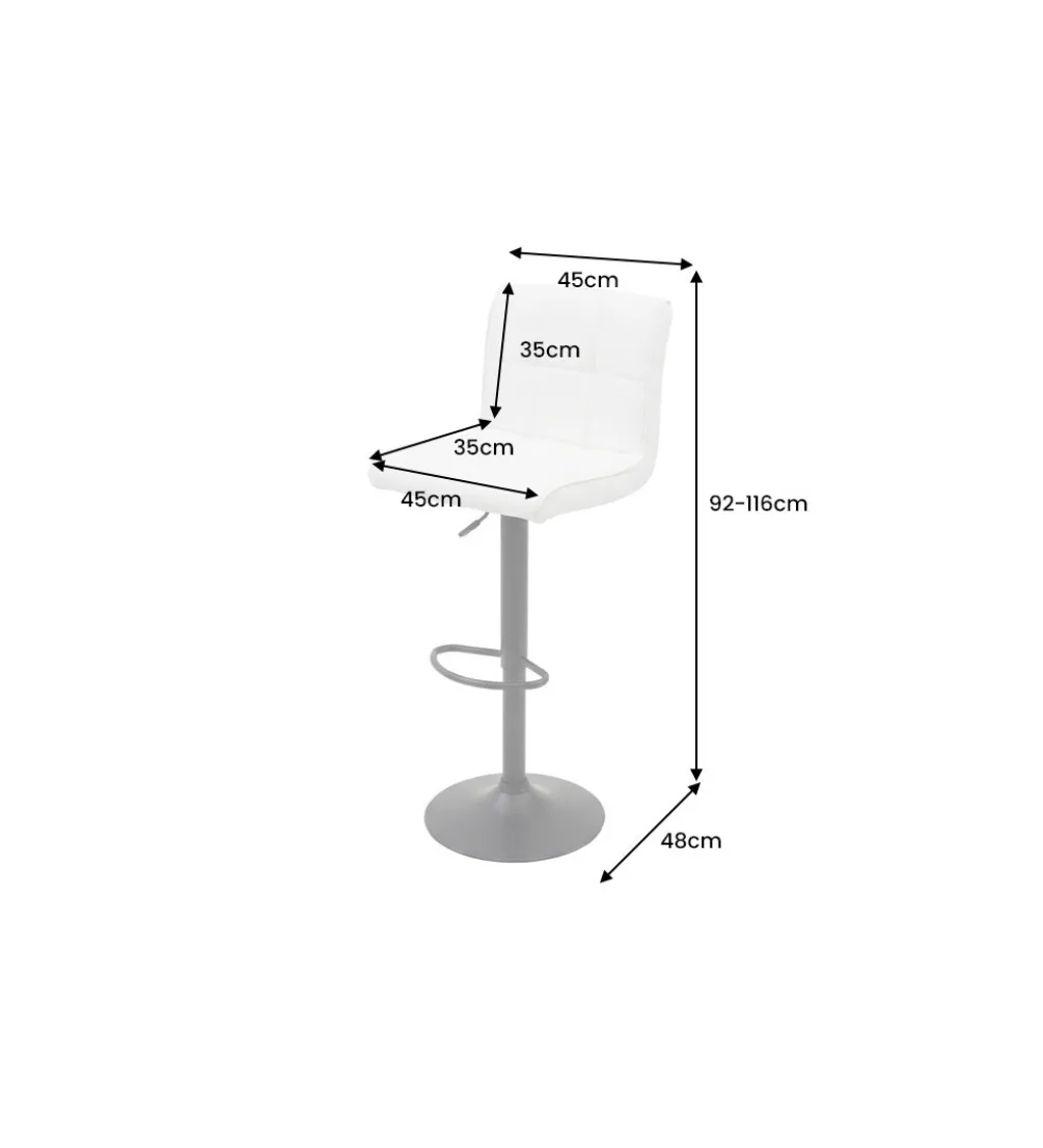 Hoker MODENA od 92 cm do 115 cm 360 stopni obrotu biały skórzany