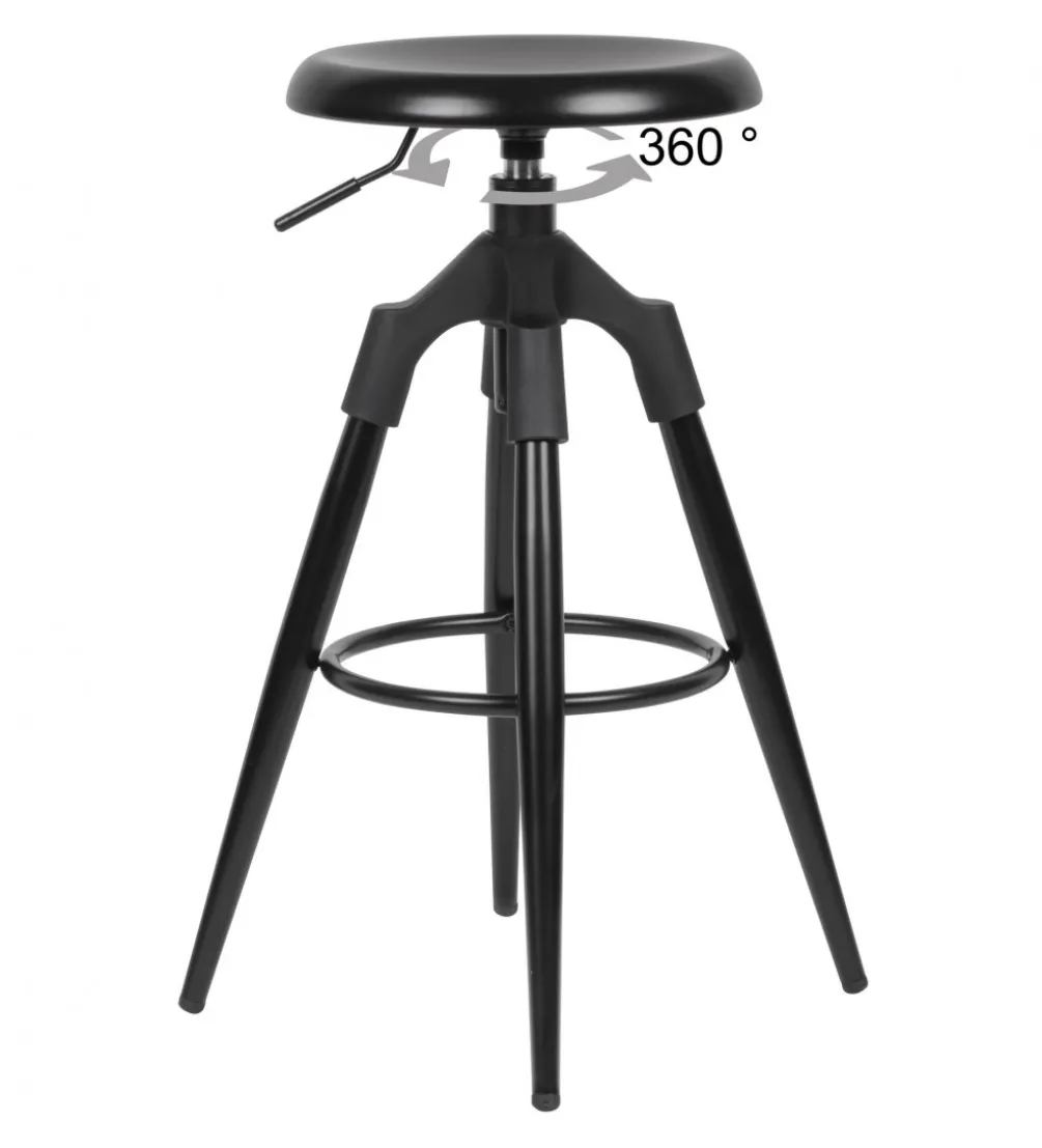 Hoker obrotowy AVERS 72 cm - 80 cm czarny