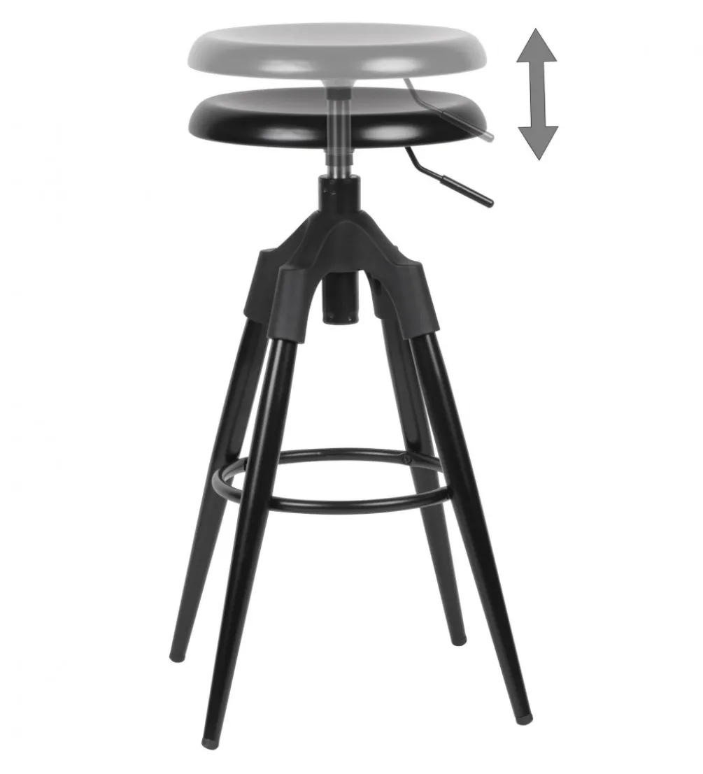 Hoker obrotowy AVERS 72 cm - 80 cm czarny