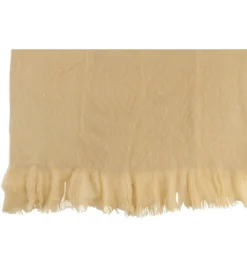 Koc z frędzlami Fringers 130 cm x 180 cm beżowy