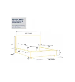 Łóżko Cornwall w różnych rozmiarach i kolorach do wyboru