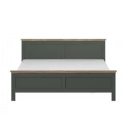 Łóżko EVORA 180 cm x 200 cm zielone z dodatkiem koloru dąb Lefkas
