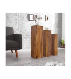 Kolumny FINICE Makassar SET 3 drewno sheesham