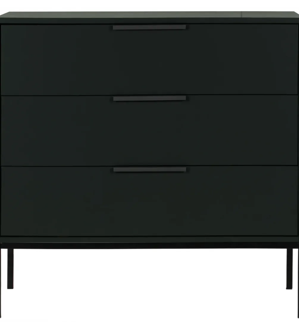 Komoda ADAM 94 cm drewno sosny czarna