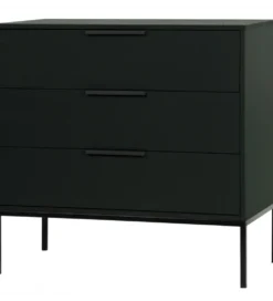 Komoda ADAM 94 cm drewno sosny czarna