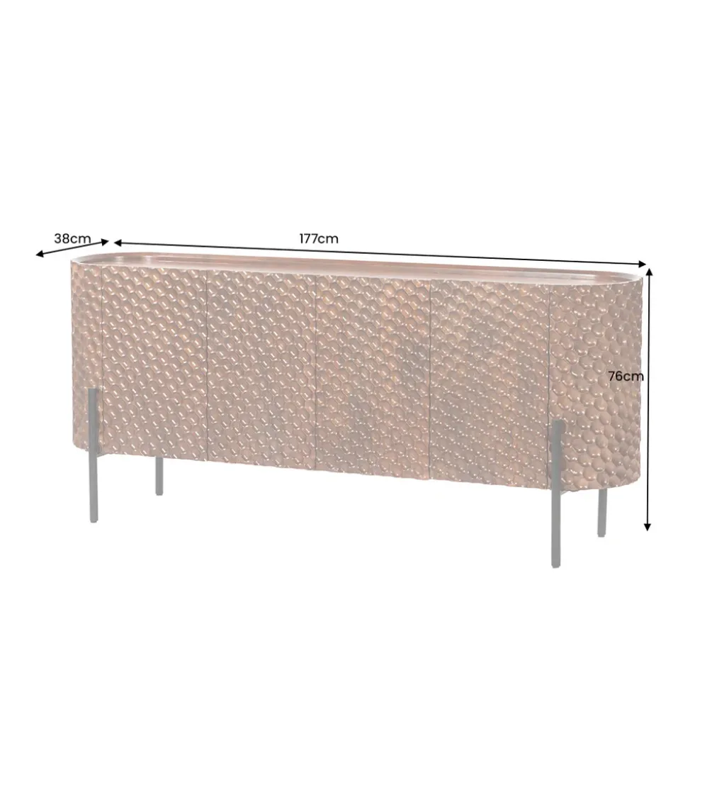Komoda ADLON 180 cm drewno mango brązowa