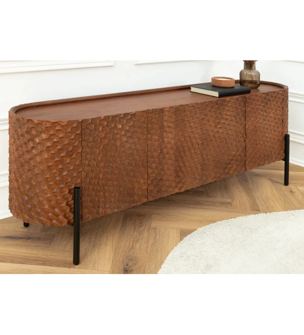 Komoda ADLON 180 cm drewno mango brązowa