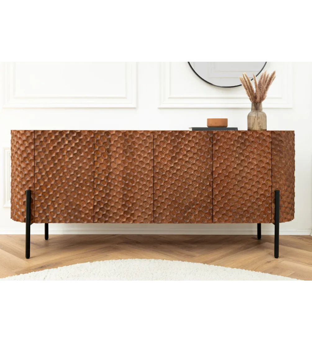 Komoda ADLON 180 cm drewno mango brązowa