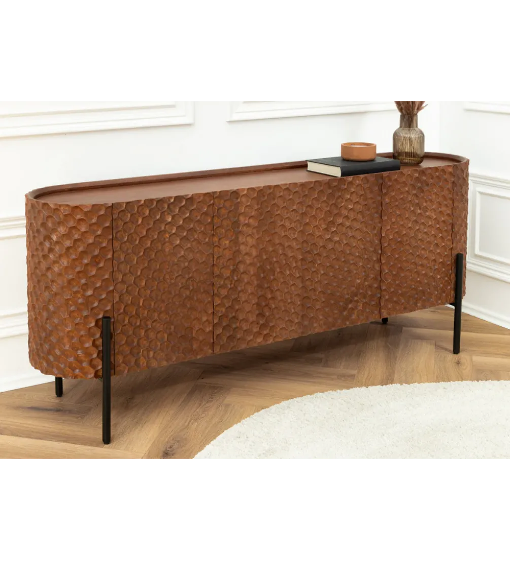 Komoda ADLON 180 cm drewno mango brązowa
