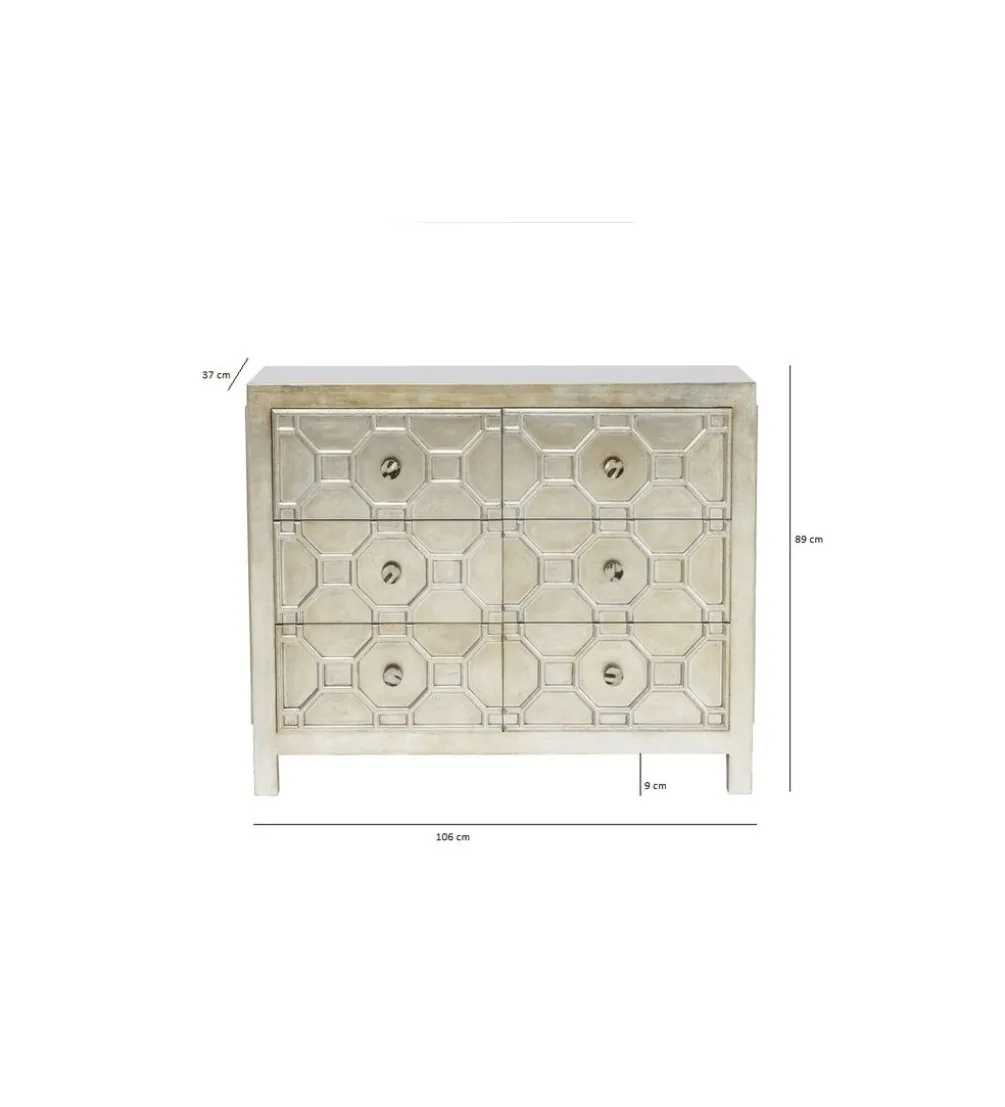 Komoda ALHAMBRA 107 cm srebrna