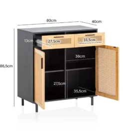Komoda Ambert II 80 cm czarna
