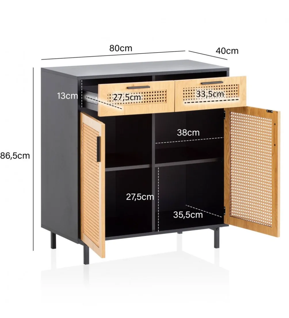 Komoda Ambert II 80 cm czarna