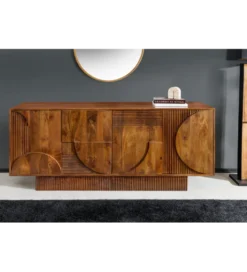 Komoda ART DECO 170 cm drewno mango brązowa