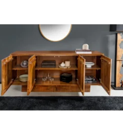 Komoda ART DECO 170 cm drewno mango brązowa