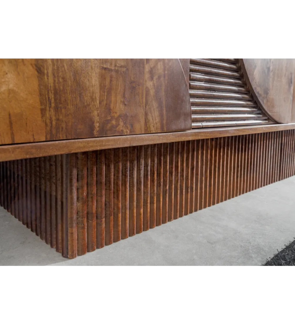 Komoda ART DECO 170 cm drewno mango brązowa