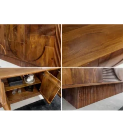 Komoda ART DECO 170 cm drewno mango brązowa