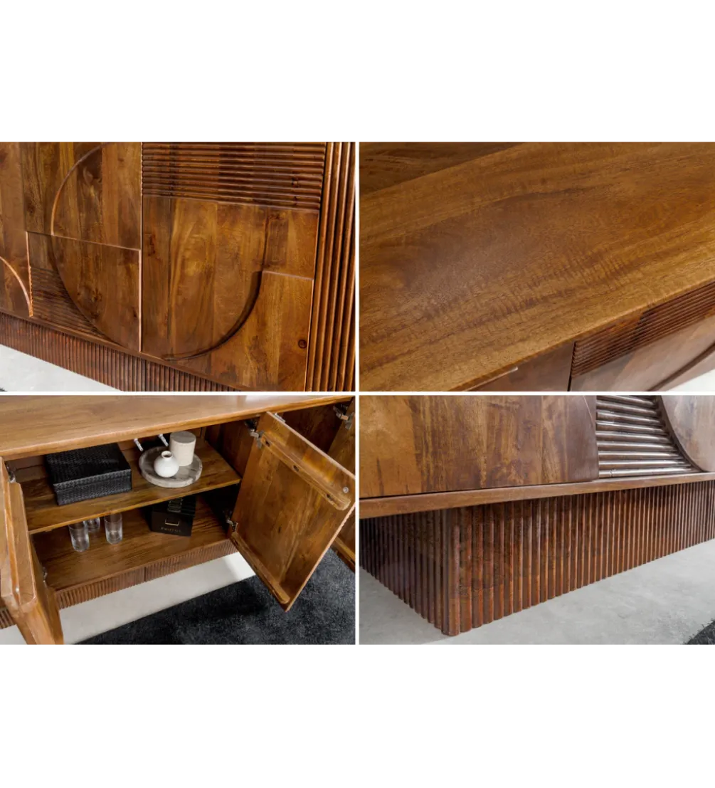 Komoda ART DECO 170 cm drewno mango brązowa