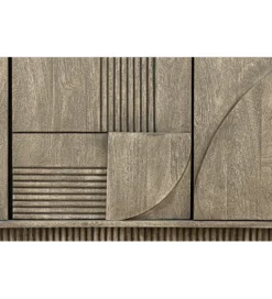 Komoda ART DECO 170 cm drewno mango szary