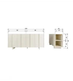 Komoda BASU 200 cm drewno sosny dust