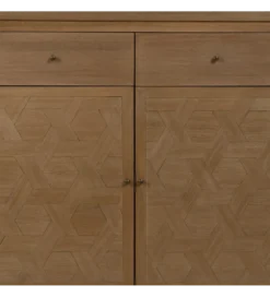 Komoda BATARU 90 cm drewno paulowni naturalna
